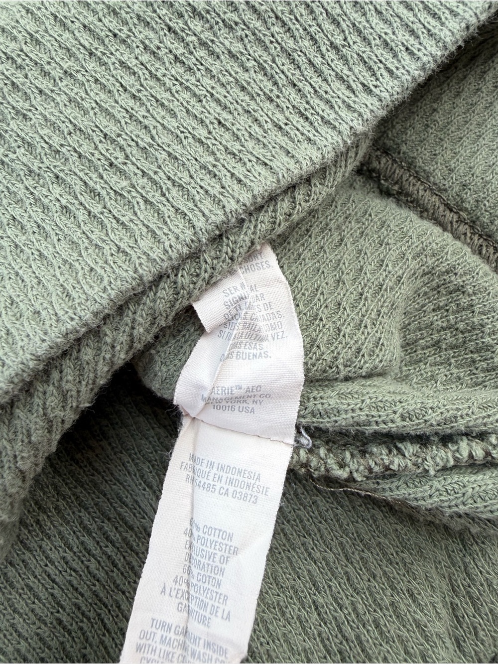Aerie Women’s Size Medium Olive Green Oversized Crewneck Sweatshirt Loungewear - Picture 6 of 8